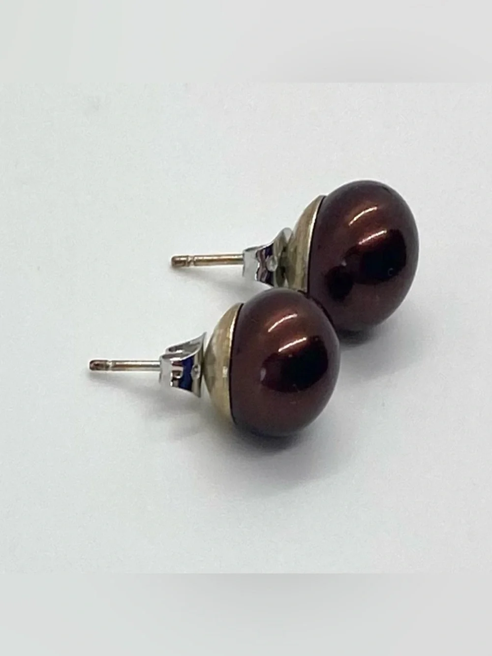 Vintage Brown Pearl Earrings Fall 90s Minimalism Whimsigoth Preppy Cottagecore